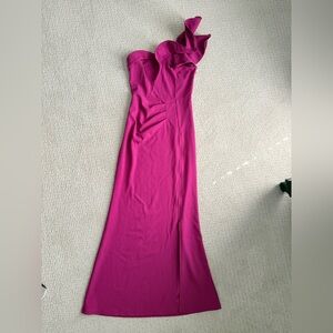 Fuchsia Pink Evening Gown Ball Dress Formal